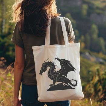 A detailed illustration of a mythical dragon in full-body pose, suitable for vector graphic design.