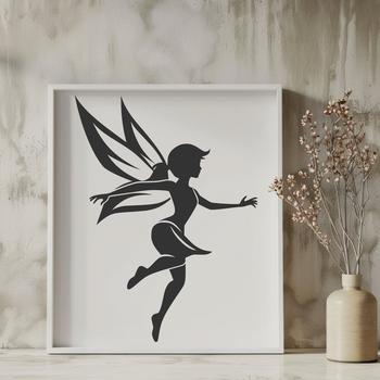 A detailed illustration of a mythical fairy in full body pose, suitable for use as vector art or clipart.