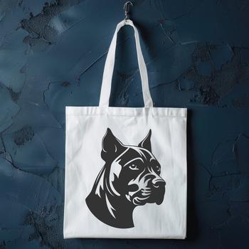 A detailed illustration of a pitbull's head, suitable for vector graphics and cutting machine projects.