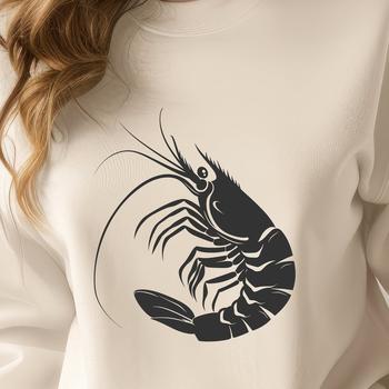 Beautiful Shrimp - Laser Engraver PNG