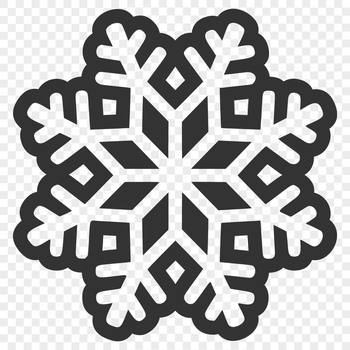 A delicate, six-pointed snowflake design suitable for winter and Christmas-themed projects.