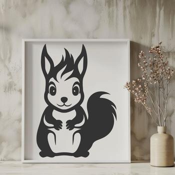 Artistic Squirrel In PDF And PNG