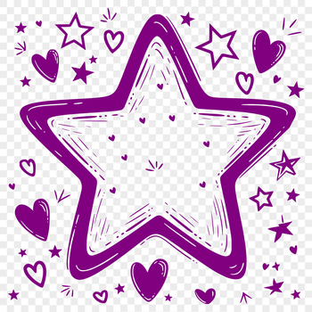 A stylized star design featuring interlocking love hearts, perfect for Christmas and other festive occasions.