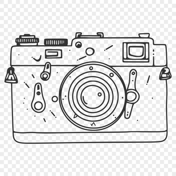 A stylized illustration of a camera, suitable for vector graphics or cutting machine projects.