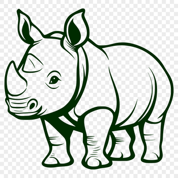 A rhinoceros standing in a grassy savannah landscape, part of a collection of safari animals.