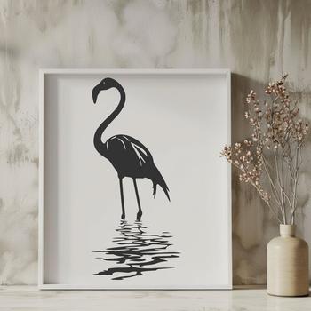 A detailed illustration of a flamingo in full body view, suitable for vector art designs.