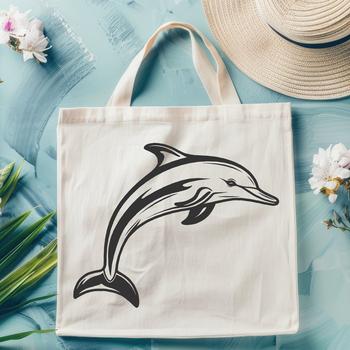 A full body illustration of a dolphin in vector format.