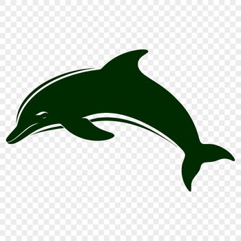 A full body illustration of a dolphin, suitable for vector design.