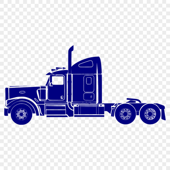 A detailed illustration of a semi truck for graphic design projects.