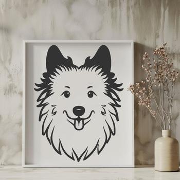 Unique Shetland Sheepdog Simple Line Drawing