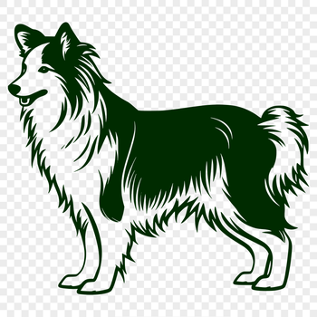 Artistic Standing Shetland Sheepdog PNG