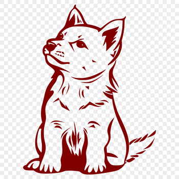 Vector design illustration of a Shiba Inu in a sitting position.