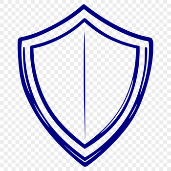 A graphic representation of a shield with a simple design.