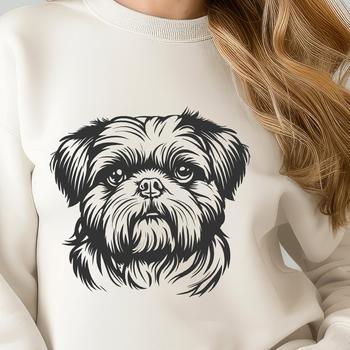 An SVG graphic featuring a popular domesticated canine species known as the Shih Tzu.