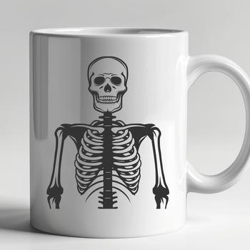 A detailed illustration of a human skeleton in a neutral pose.
