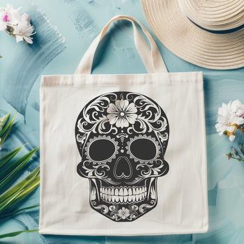 Ornate skull design for tattoo inspiration and creative projects.