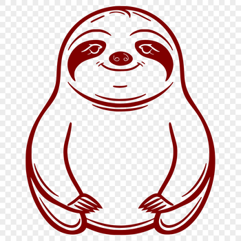 A detailed illustration of a sloth's full body, suitable for vector design projects.