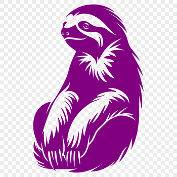 A detailed illustration of a full-body sloth in a neutral pose.
