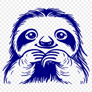 A high-quality SVG illustration of a sloth's head, showcasing its distinctive features.