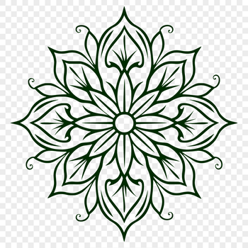 A delicate ornate snowflake design, suitable for winter-themed crafts and Christmas decorations.