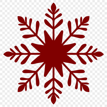 A delicate six-pointed snowflake with intricate patterns and symmetrical design, perfect for winter-themed designs.
