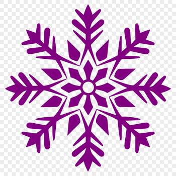 A delicate six-pointed snowflake with intricate patterns and lines, suitable for winter-themed designs and templates.