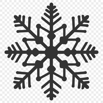 A delicate 2D illustration of a snowflake in vector format, suitable for digital design.