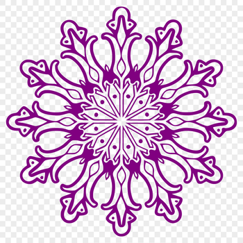 A delicate, symmetrical snowflake with intricate details, suitable for vector design.