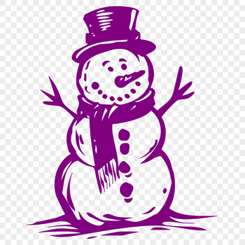 A simple winter-themed snowman illustration suitable for various design projects.