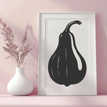 An illustration of a squash vegetable with a detailed design suitable for vector art.