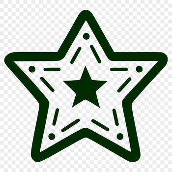 A simple line drawing of a star symbol, suitable for graphic design and digital applications.