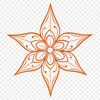 A geometric star design made from clean lines and sharp points, suitable for various digital applications.