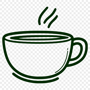 A simple line drawing illustration of a cup for vector design.