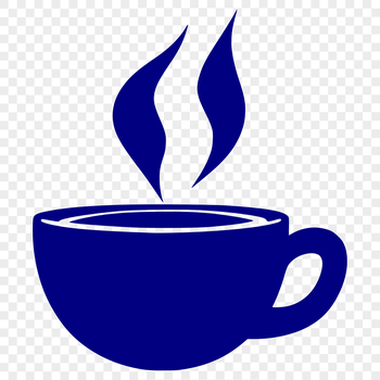 A simple design of a coffee cup with a handle and rim, suitable for various digital applications.