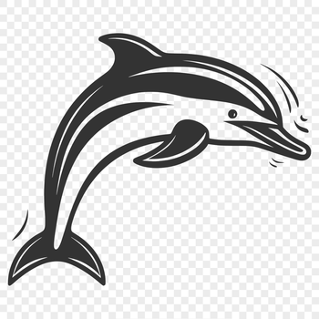 An isolated vector graphic of a dolphin, highlighting its anatomy and design in a clear and concise manner.