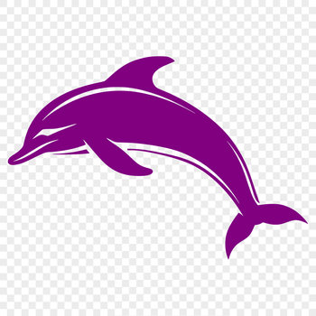A detailed illustration of a dolphin in its natural habitat, with a focus on its full body and features.