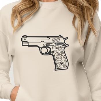 Vector illustration of a handgun, suitable for digital use and cutting machines like Cricut.