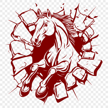 A horse illustration in vector format, suitable for cutting out with a Cricut or laser cutter.