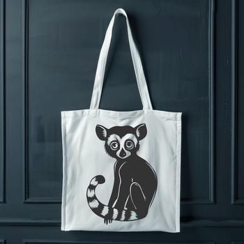 A simple illustration of a lemur in full body pose.
