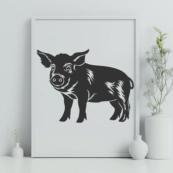 A standing pig with its full body visible, suitable for digital use in various formats such as SVG, PDF, or DXF.