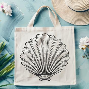 A stylized illustration of a seashell, suitable for seaside-themed designs and vector art projects.