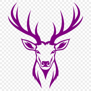 A detailed illustration of a deer's head with intricate details suitable for vector art projects.