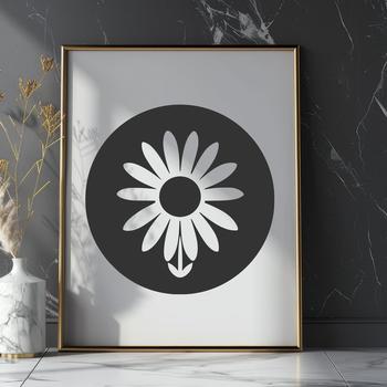 An SVG image of a single blooming sunflower in a garden setting.