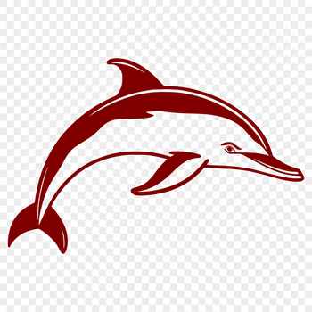 An SVG illustration of a dolphin's full body, showcasing its sleek and streamlined shape.