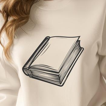 A digital illustration of a book with a minimalist design, suitable for vector art projects.