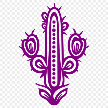 An outline vector graphic representation of a desert-dwelling cactus.