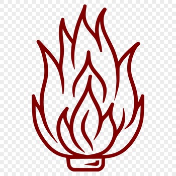 Simple line drawing of flames in vector format.