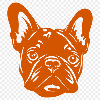 A digital illustration of a French Bulldog's head, suitable for personal or commercial projects that require vector art.
