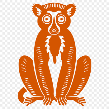 A detailed illustration of a lemur's full body in vector format.