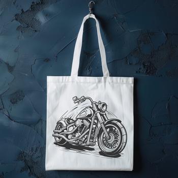 A scalable vector graphic (SVG) representation of a motorbike with clean lines and precise shapes.